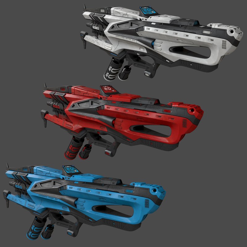 3d model of sci-fi gun