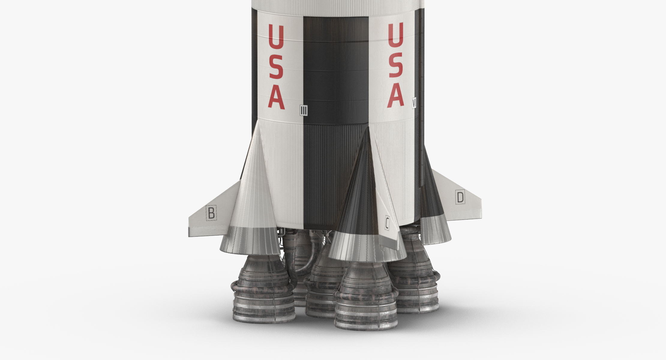 saturn v rocket 3d model