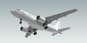 3d model of a318-100 plane generic white