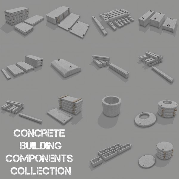 3d concrete building components model
