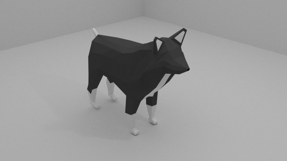 blender dog 3d model