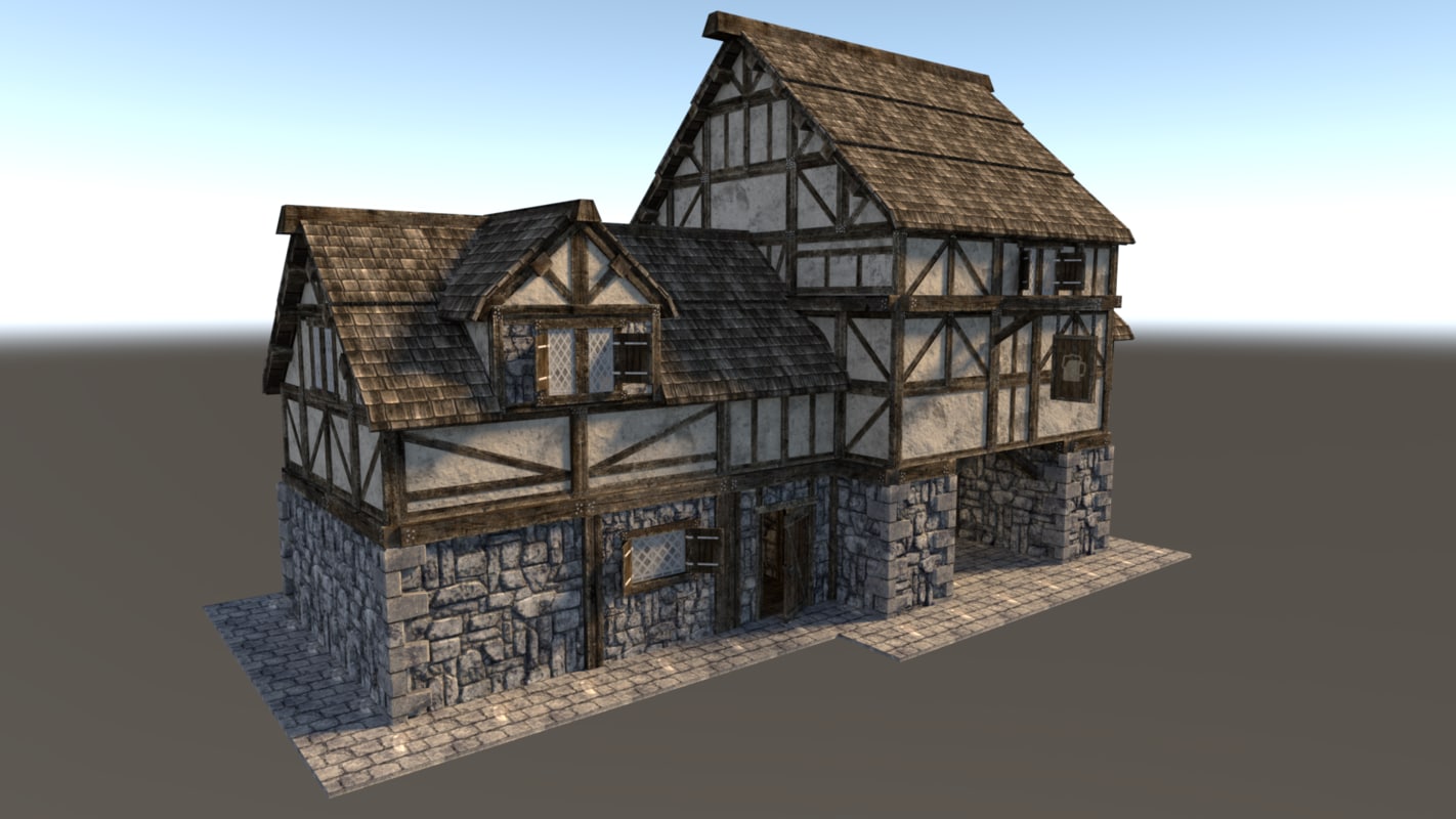 3d medieval city house model