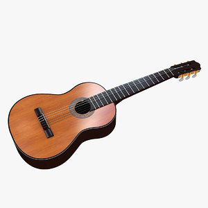 3d model classical guitar