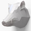 3d paper boar head model