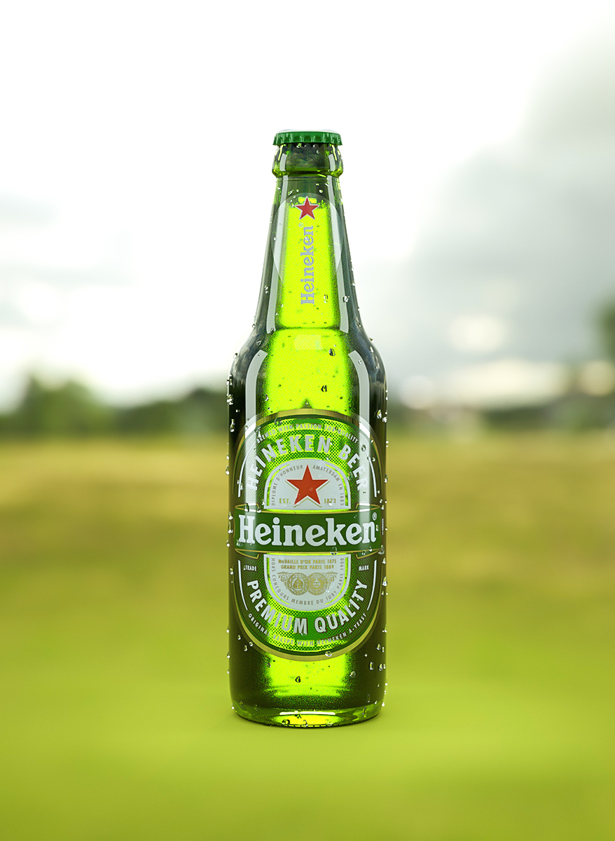 3d model heineken beer bottle