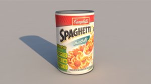 3d spaghettios macaroni sauce model