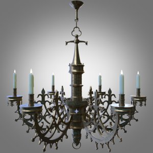 gothic chandelier arnolfini 3d model