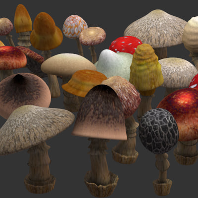 mushrooms shroom 3d max
