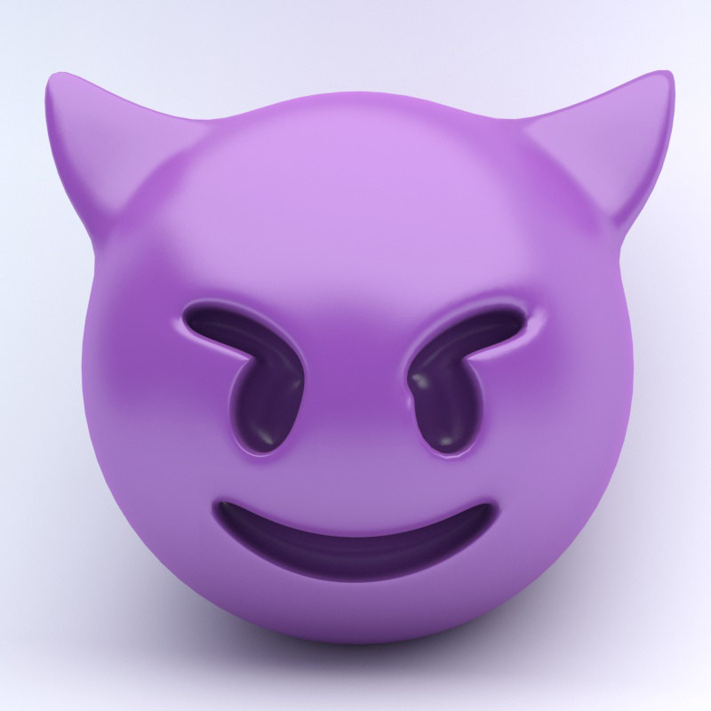 demon emoji pillow