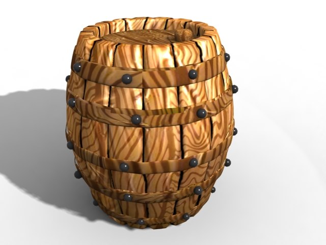 barrel cartoon 3d max