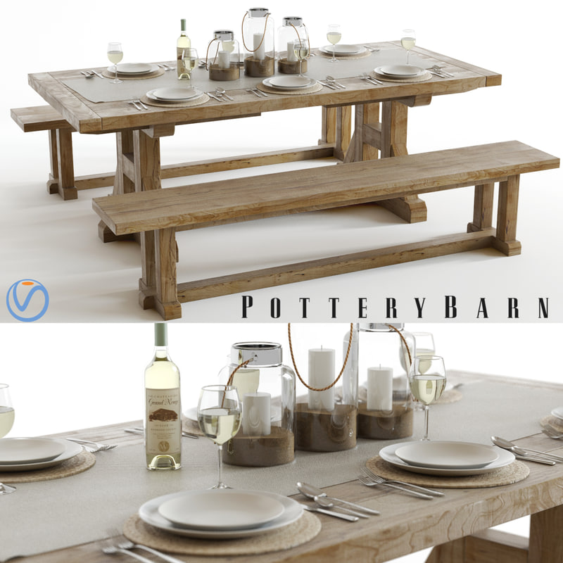 Set Pottery Barn Stafford 3d Model