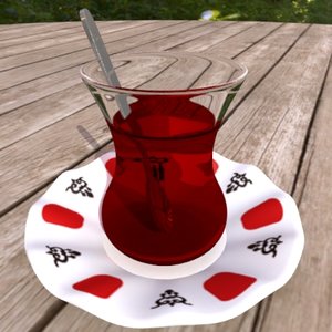 3d turkish tea glass model
