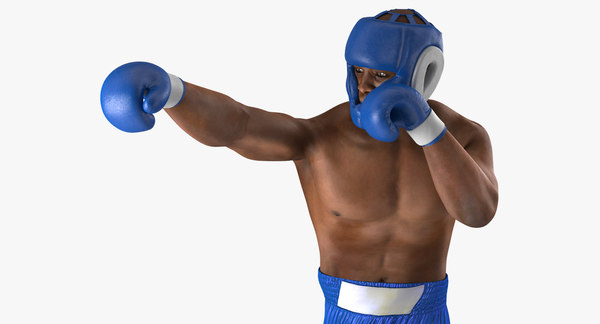 african american boxer rigged c4d
