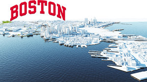city boston modeled 3d max