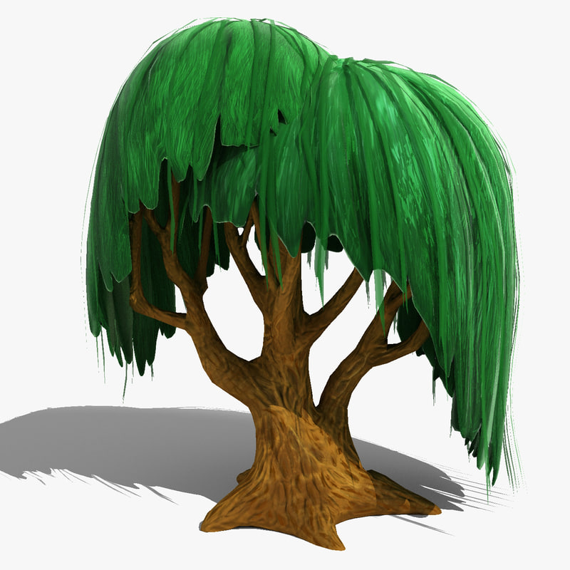 3d model willow cartoon tree 3d model willow cartoon tree