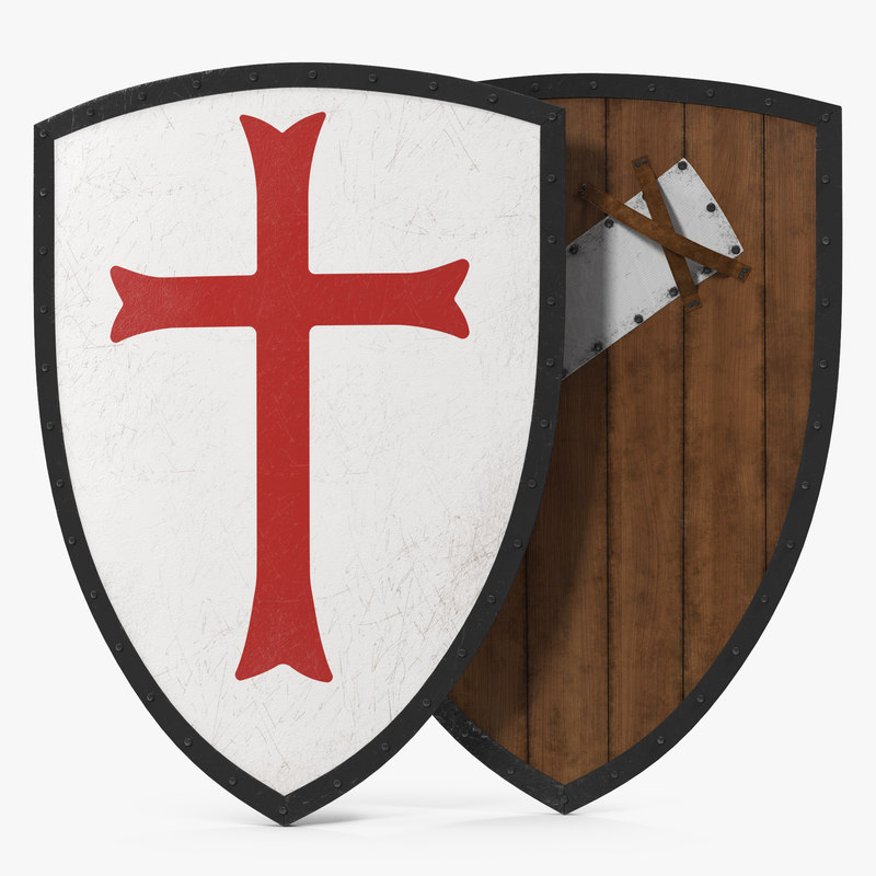 3d knights templar shield