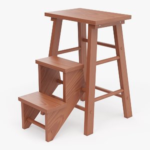 realistic step ladder stool 3d model
