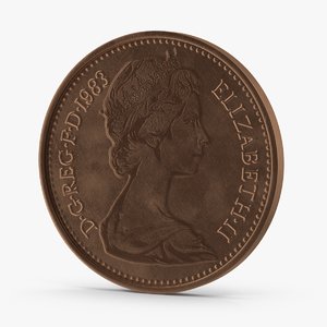 pence coin 3d max