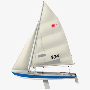laser class sailboat 3d model