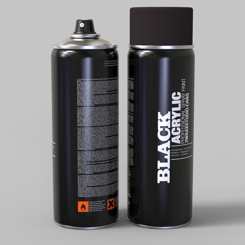 spray bomb paint cans 3d c4d