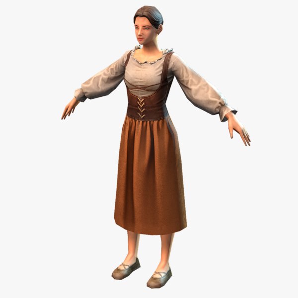medieval peasant female 3d max