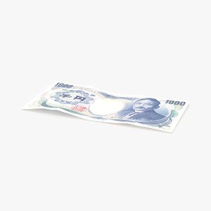 3d model 1000 yen note single