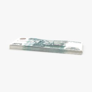 1000 ruble note stack 3d max