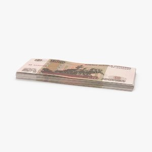 3d 100 ruble note stack