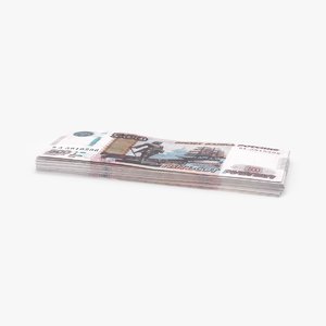500 ruble note stack 3d model