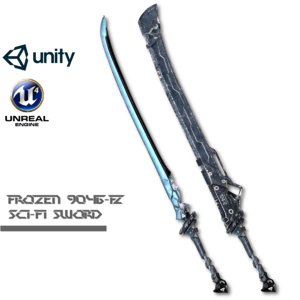 sci-fi frozen sword 3d model