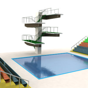 3d diving pool model