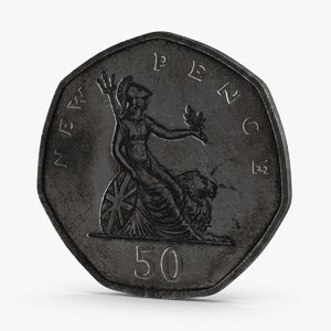 50 pence coin aged max