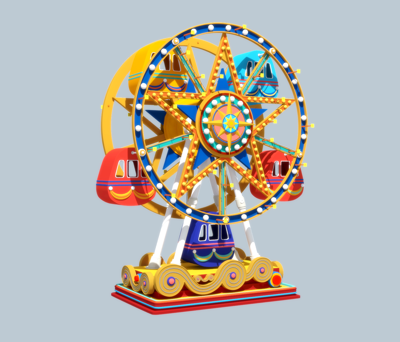 cartoon ferris wheel rigged ma