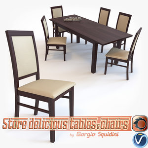 3d model chair table halmar setting