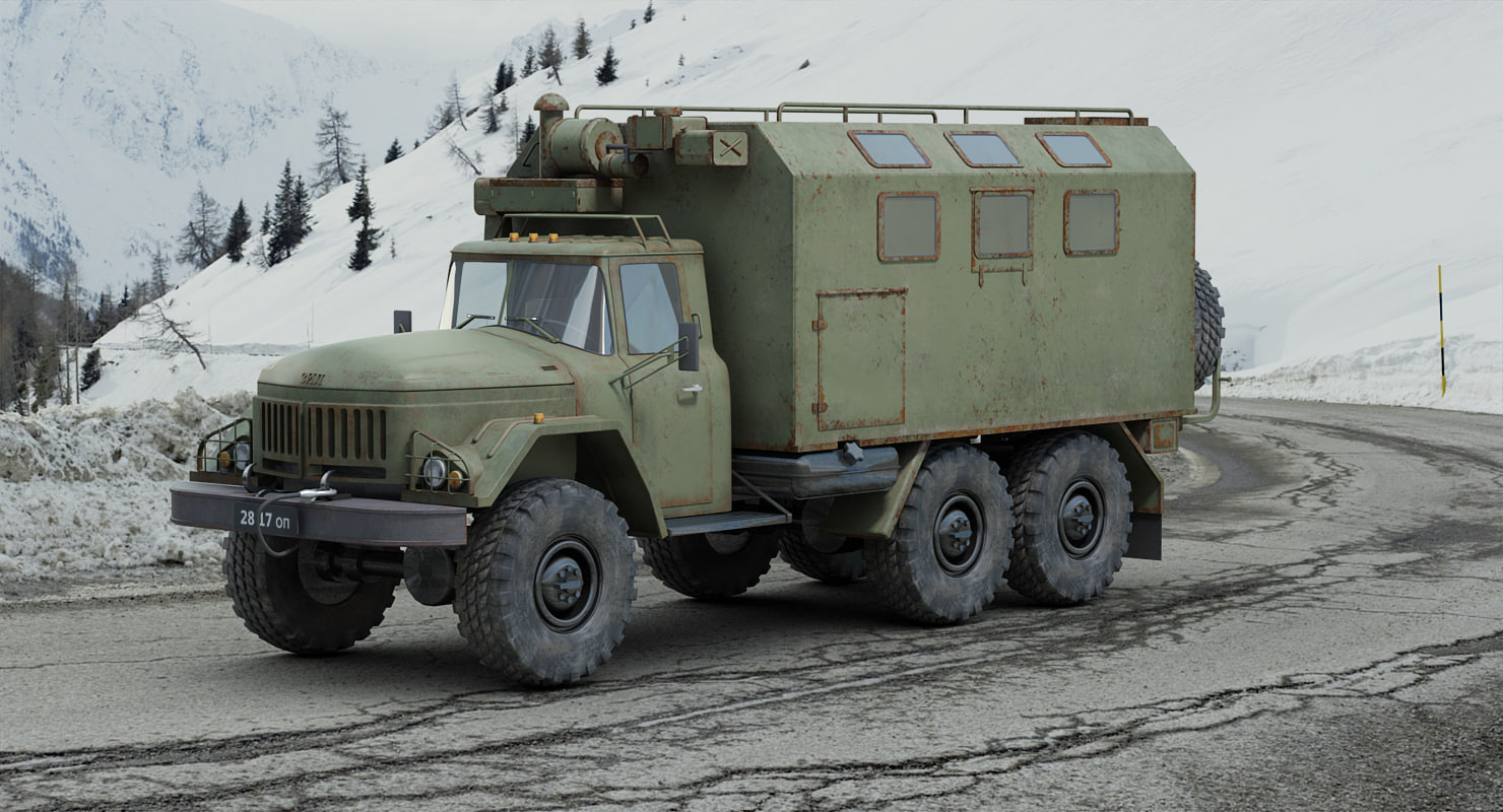 russian zil 131 kshm 3d model