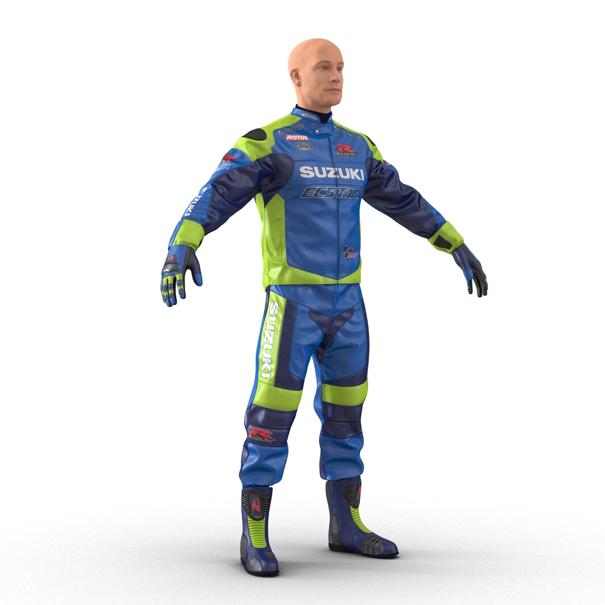 摩托车骑手为cinema 4d索具3d模型