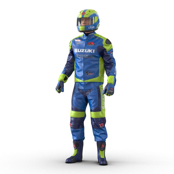 3d motorcycle rider rigged model