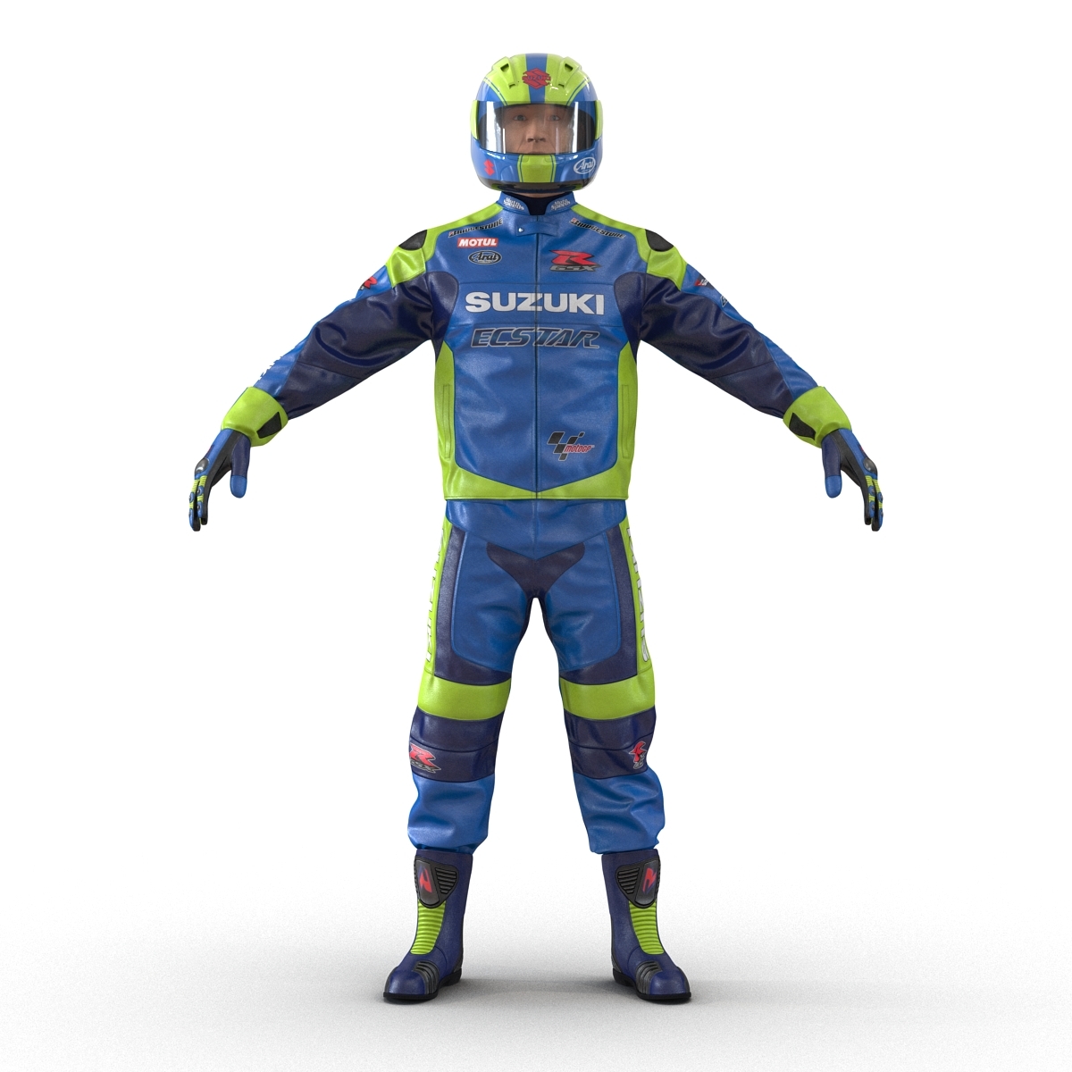 摩托车骑手为cinema 4d索具3d模型