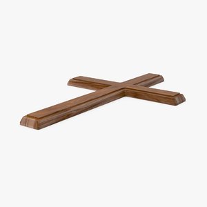 wooden cross 04 3d model