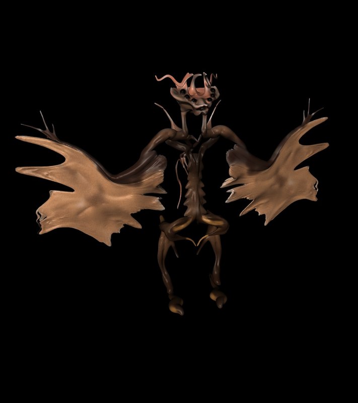 alien butterfly 3d obj