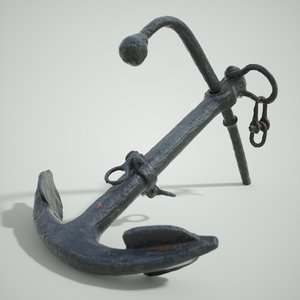 3d model boat anchor