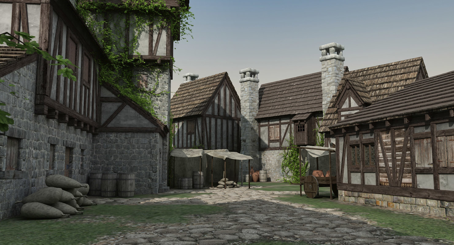 3d model medieval town