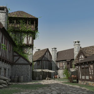 3d model medieval town