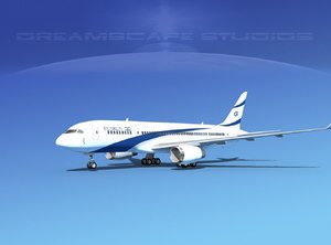 3d airline boeing 787 787-8 model