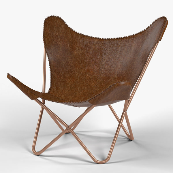 Download 3d Obj Leather Butterfly Chair