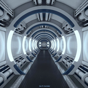 3d model sci-fi spaceship corridor