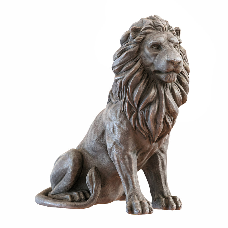 lion sculpture 3d obj