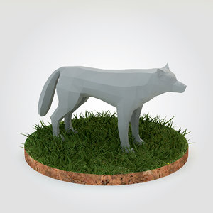wolf dog 3d model