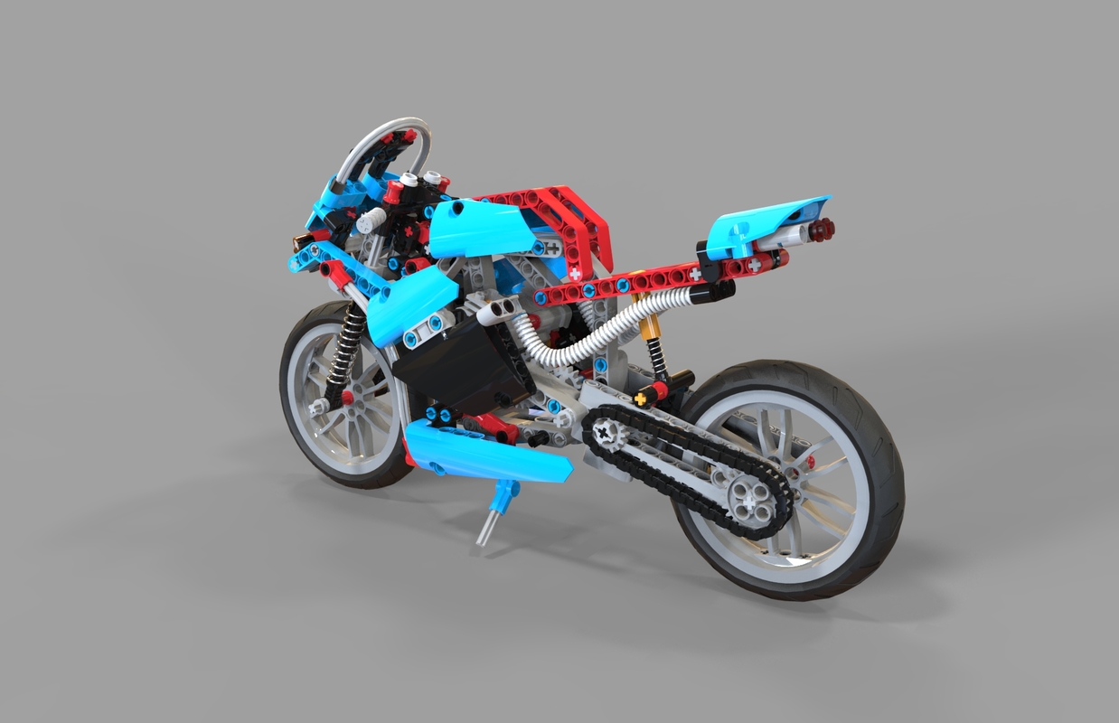 lego motorcycles 3d obj