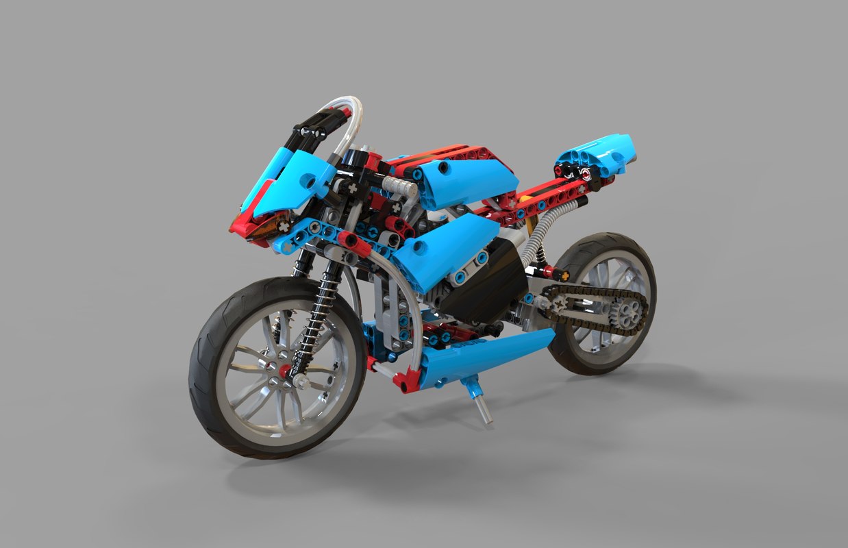 lego motorcycles 3d obj